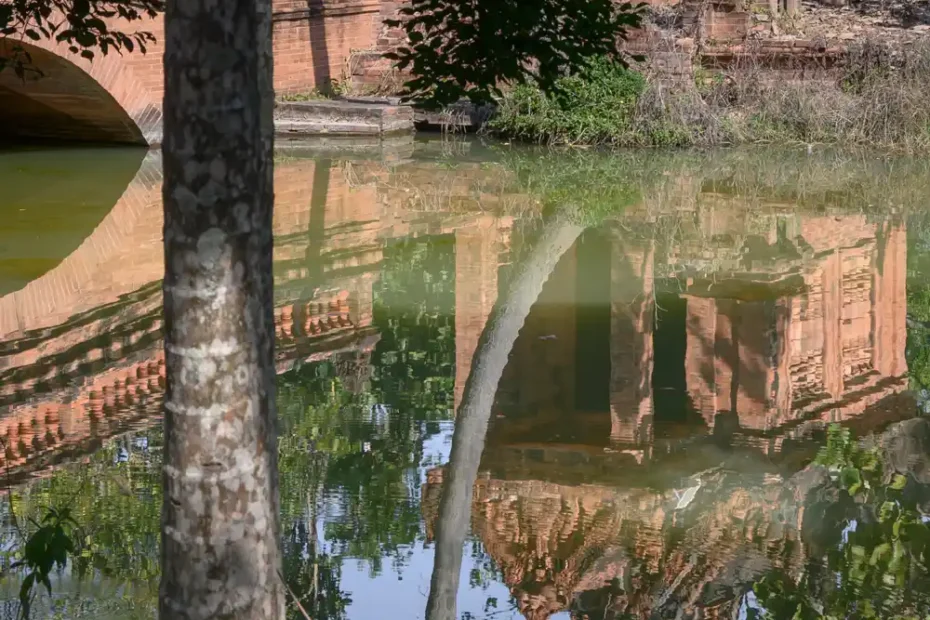 Terracotta Garden Lamphung reflectie