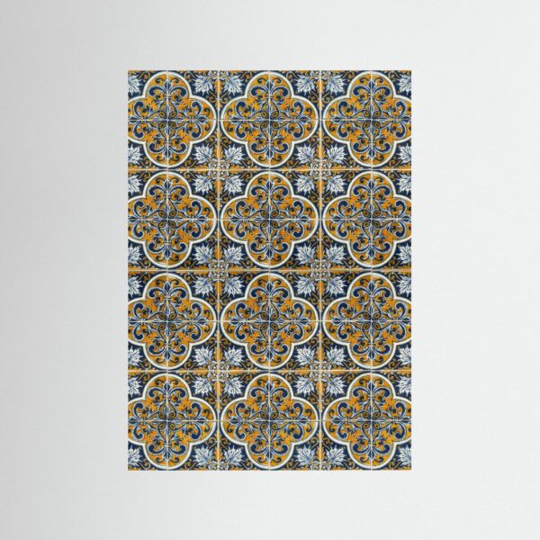 Blauw-oranje tegelpatroon in Portugese stijl